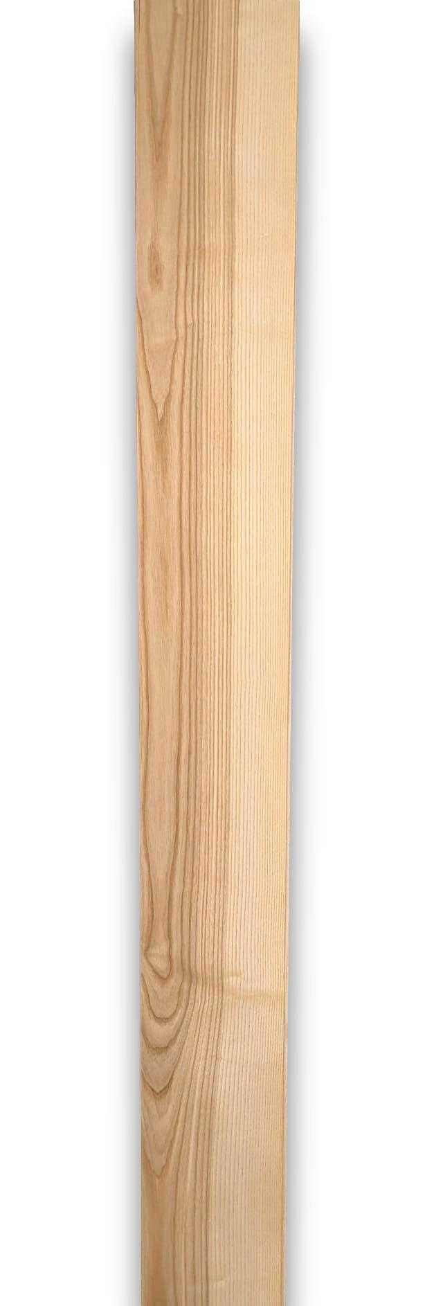 Rechthoekig strook olijfessen houtfineer zonder backing, 245 x 17 cm. Natuurlijk patroon voor decoratieve toepassingen en paneelbekleding.