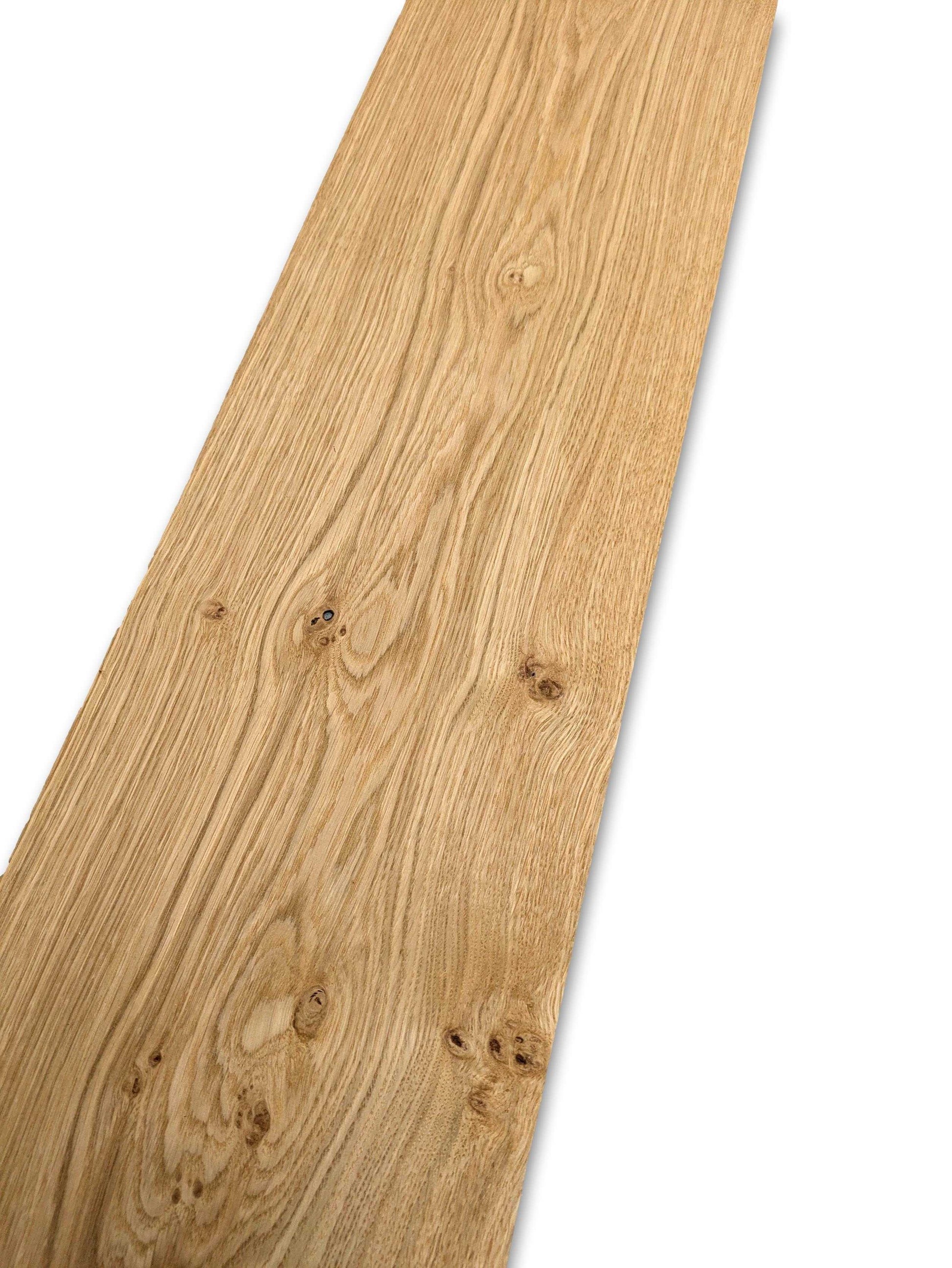 Los vel eiken rustiek fineer 250 x 21 cm, naturel en onbehandeld, geschikt voor marqueterie of creatieve houtbewerking.