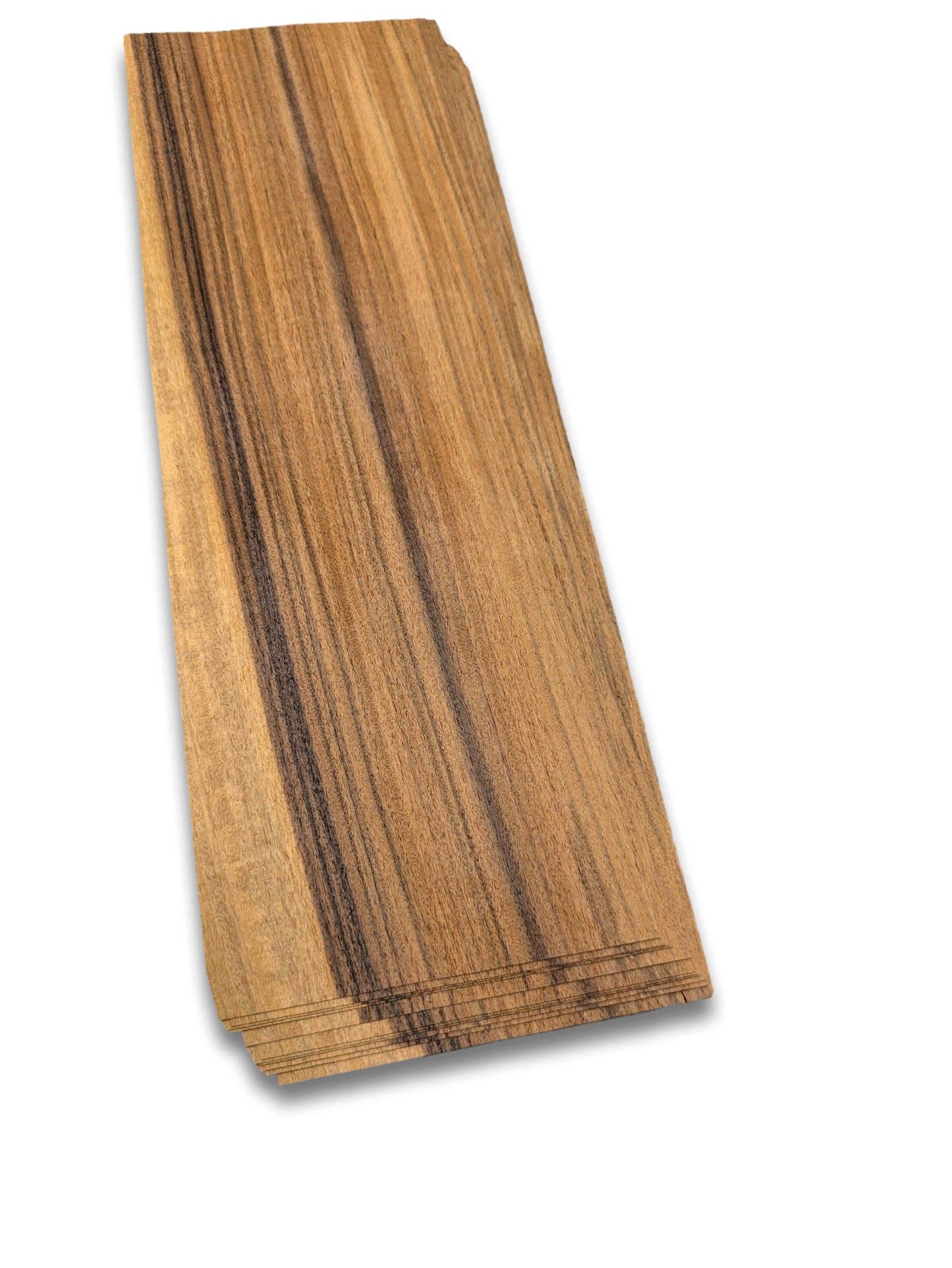 Bundel van 11 vellen Santos Palissander houtfineer van 28x9 cm, naturel en onbehandeld, ideaal voor meubelbekleding of restauratie.